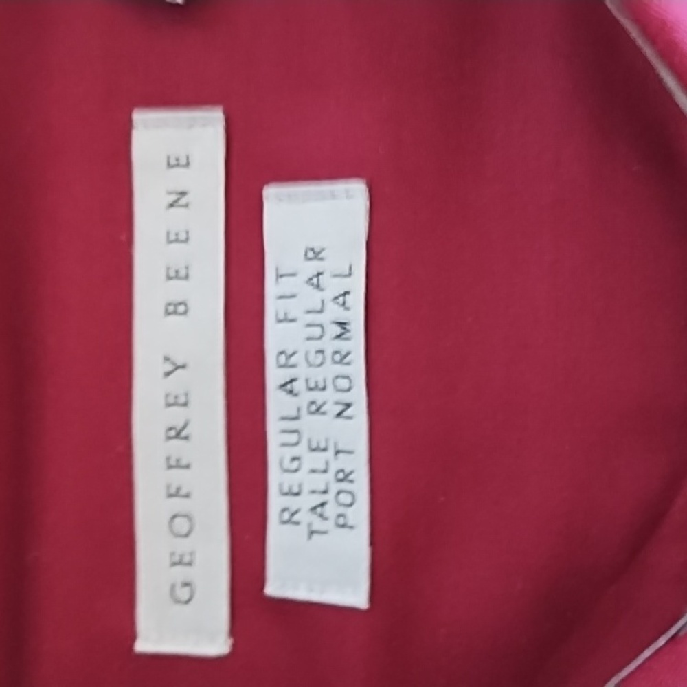 GEOFFREY BEENE SHIRT, REGULAR FIT, BURGUNDY, STILL IN PACKAGE, SZ 17 1/2 34/35 - Picture 2 of 10